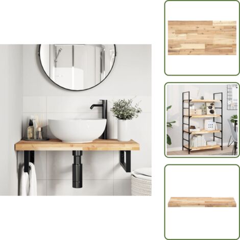 The Living Store Tablero de mesa rectangular madera maciza acacia 100x40x4 cm - Madera de acacia