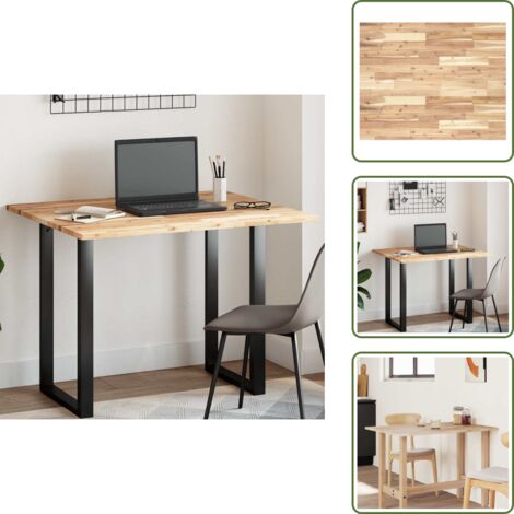 The Living Store Tablero de mesa rectangular madera maciza de acacia 100x80x2 cm - Mesa de comedor