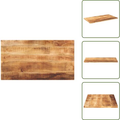 The Living Store Tablero de mesa rectangular madera maciza mango 100x50x2,5 cm - Mesa de madera maciza
