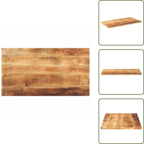 The Living Store Tablero de mesa rectangular madera maciza mango 100x60x2,5 cm - Mesa de madera maciza