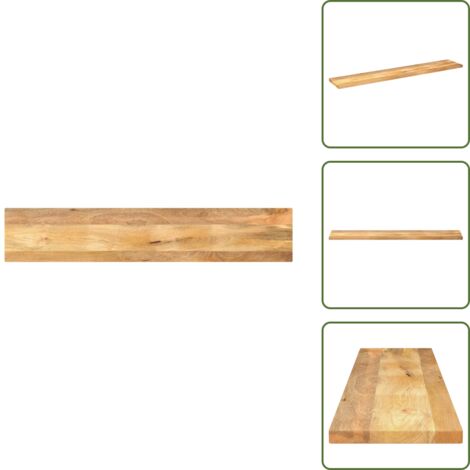 The Living Store Tablero de mesa rectangular madera maciza mango 180x20x3,8 cm - Madera de mango