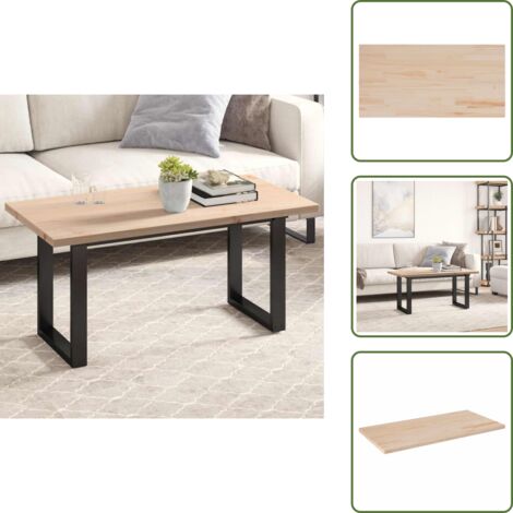 The Living Store Tablero de mesa rectangular madera maciza pino 100x50x2,5 cm - Madera maciza