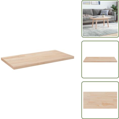 The Living Store Tablero de mesa rectangular madera maciza pino 80x40x2,5 cm - Mesa de centro