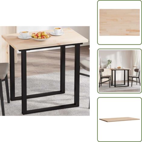 The Living Store Tablero de mesa rectangular madera maciza pino 80x50x2,5 cm - Madera maciza