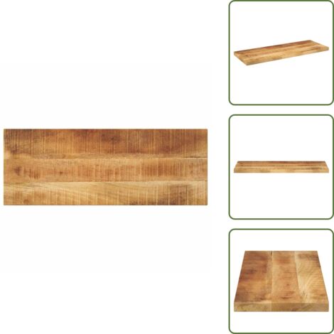 The Living Store Tablero de mesa rectangular madera mango rugosa 70x40x3,8 cm - Mesa de mango