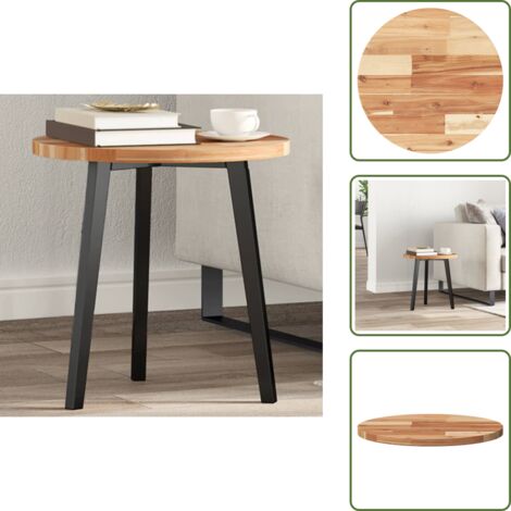 The Living Store Tablero de mesa redondo madera maciza de acacia Ø40x2 cm - Mesa de madera