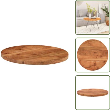 The Living Store Tablero de mesa redondo madera maciza de acacia Ø40x2,5 cm - Madera maciza