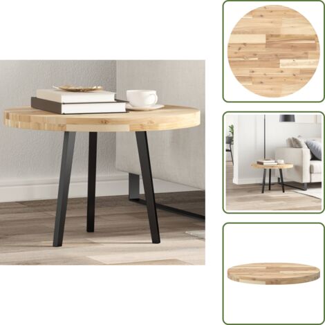 The Living Store Tablero de mesa redondo madera maciza de acacia Ø60x4 cm - Mesa de acacia