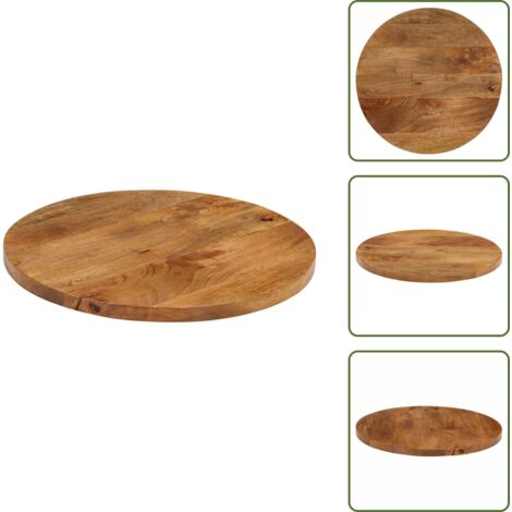 The Living Store Tablero de mesa redondo madera maciza de mango Ø 40x2,5 cm - Madera de mango