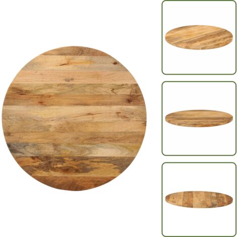 The Living Store Tablero de mesa redondo madera maciza de mango Ø 90x2,5 cm - Madera de mango
