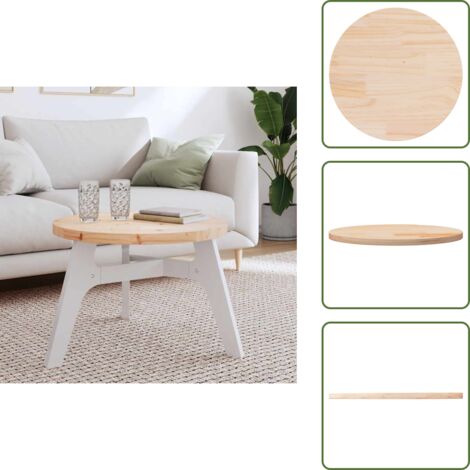 The Living Store Tablero de mesa redondo madera maciza de pino Ø60x3 cm - Madera maciza