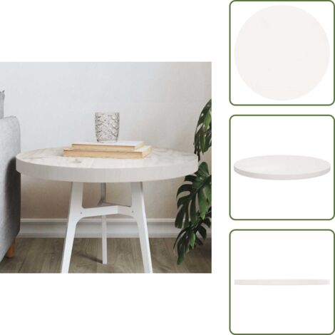 The Living Store Tablero de mesa redondo madera maciza de pino blanco Ø50x3 cm - Mesa de madera