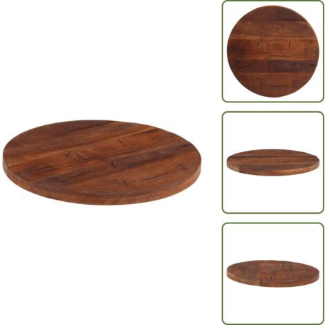 The Living Store Tablero de mesa redondo madera maciza reciclada Ø 40x2,5 cm - Madera reciclada