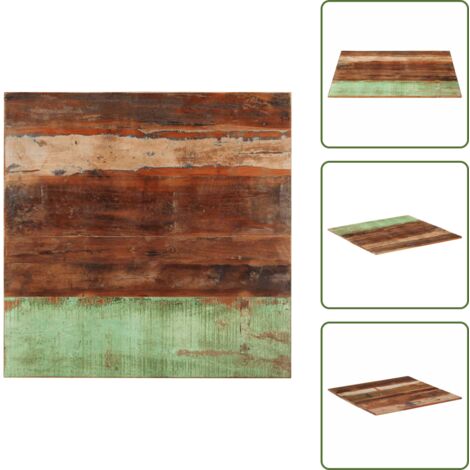 The Living Store Tablero mesa cuadrada madera reciclada maciza 80x80 cm 15-16 mm - Madera reciclada