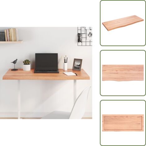 The Living Store Tablero mesa madera roble tratada marrón claro 100x40x(2-4) cm - Mesa de madera