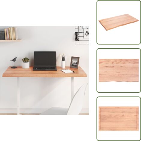 The Living Store Tablero mesa madera roble tratada marrón claro 100x60x(2-4) cm - Mesa de madera