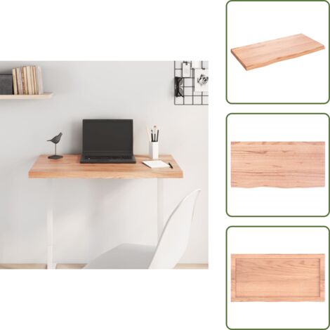 The Living Store Tablero mesa madera roble tratada marrón claro 80x40x(2-4) cm - Superficie de mesa