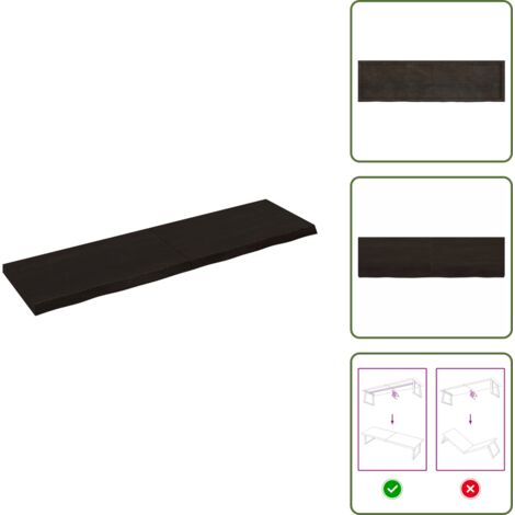 The Living Store Tablero mesa madera roble tratada marrón oscuro 180x50x(2-6) cm - Mesa de madera