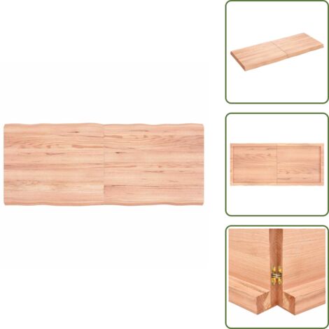 The Living Store Tablero mesa madera tratada borde natural marrón 120x50x(2-6)cm - Mesa de roble