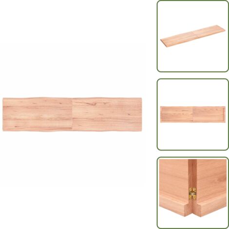 The Living Store Tablero mesa madera tratada borde natural marrón 160x40x(2-4)cm - Mesa de roble
