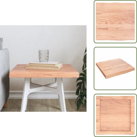 The Living Store Tablero mesa madera tratada borde natural marrón 40x40x(2-4) cm - Madera tratada