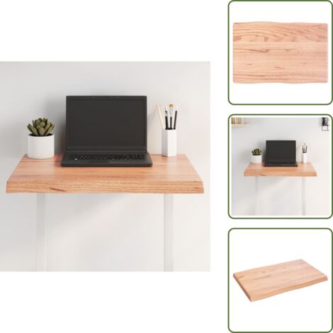 The Living Store Tablero mesa madera tratada borde natural marrón 60x40x(2-4) cm - Madera tratada