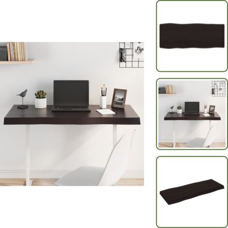 The Living Store Tablero mesa madera tratada borde vivo marrón 100x40x(2-6) cm - Madera tratada