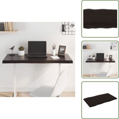 The Living Store Tablero mesa madera tratada borde vivo marrón 100x60x(2-4) cm - Madera tratada