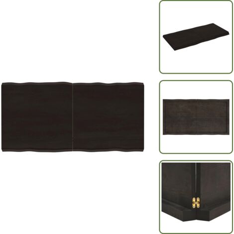 The Living Store Tablero mesa madera tratada borde vivo marrón 120x60x(2-6) cm - Mesa de roble