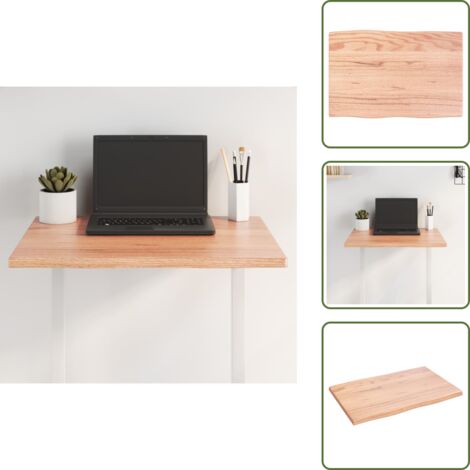 The Living Store Tablero mesa madera tratada roble borde natural 60x40x2 cm - Madera tratada