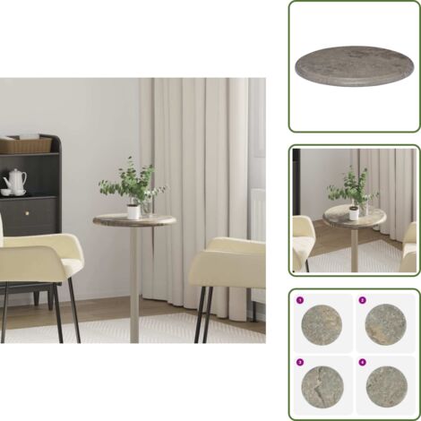The Living Store Tablero para mesa mármol gris Ø40x2,5 cm - Tablero de mármol
