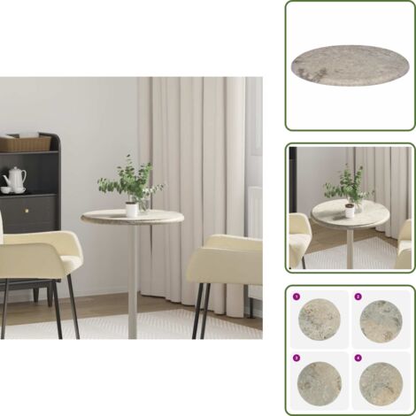 The Living Store Tablero para mesa mármol gris Ø50x2,5 cm - Tablero de mármol