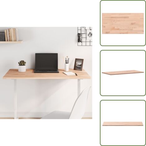 The Living Store Tablero rectangular de madera maciza de haya 100x50x1,5 cm - Madera de haya