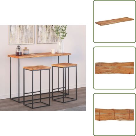 The Living Store Tablero rectangular madera de acacia borde vivo 110x40x2,5 cm - Madera de acacia