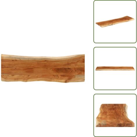The Living Store Tablero rectangular madera de acacia borde vivo 110x40x3,8 cm - Madera de acacia