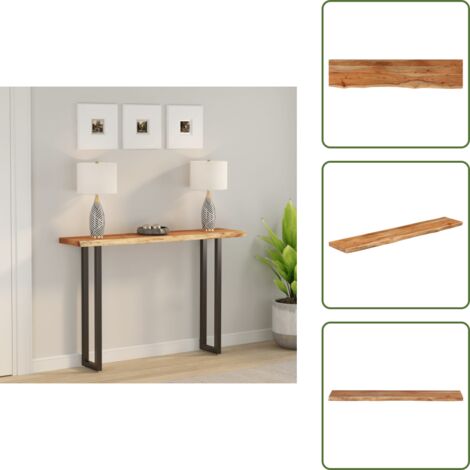 The Living Store Tablero rectangular madera de acacia borde vivo 160x30x3,8 cm - Madera de acacia