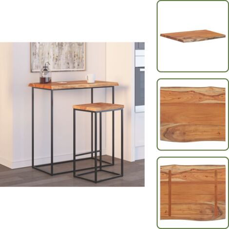 The Living Store Tablero rectangular madera de acacia borde vivo 70x60x2,5 cm - Madera de acacia