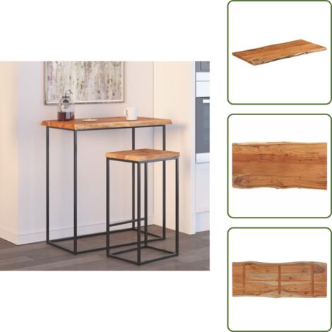 The Living Store Tablero rectangular madera de acacia borde vivo 80x40x2,5 cm - Madera de acacia