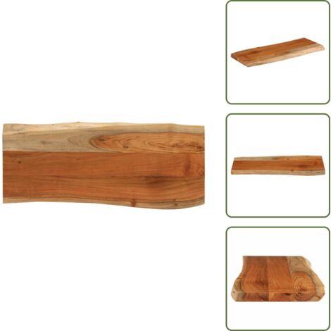 The Living Store Tablero rectangular madera de acacia borde vivo 90x40x3,8 cm - Madera de acacia