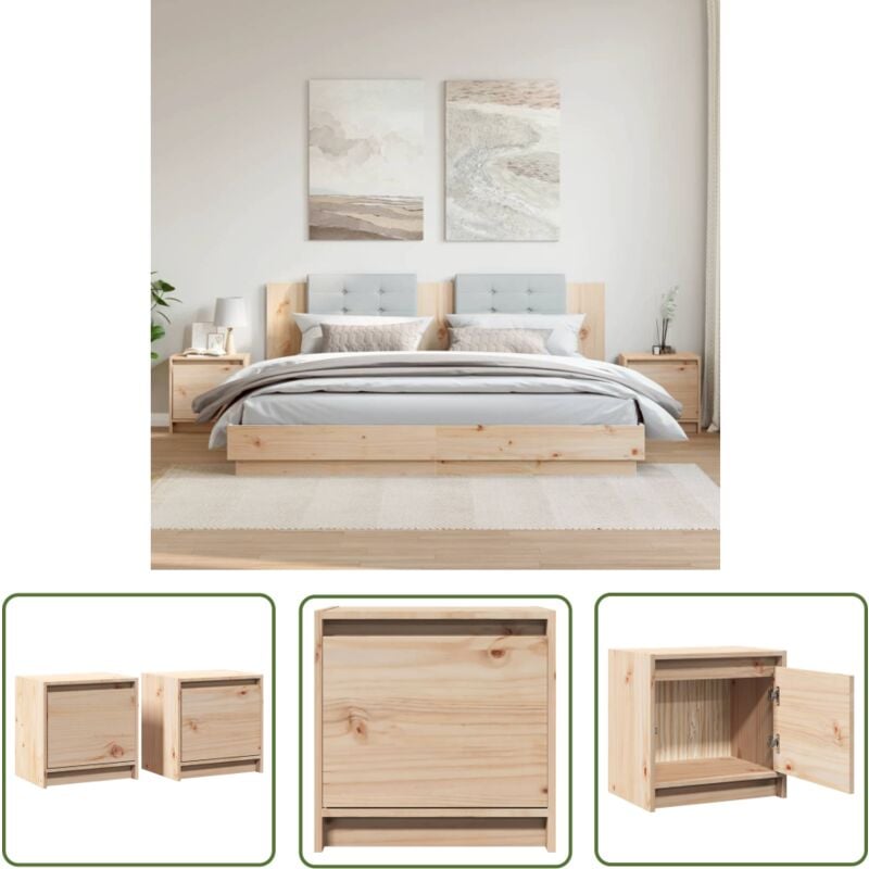 Tables de chevet 2 pcs 40x30,5x40 cm bois de pin massif - Table De Chevet - Meuble De Chambre - Armoire De Chevet - Table D'appoint - Bois De Pin