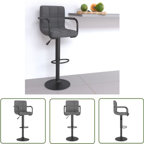 The Living Store Tabouret de bar Gris clair Tissu - Tabouret De Bar - Chaise De Bar - Tabouret De Comptoir - Chaise De Comptoir - Meuble De Salle À Manger