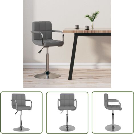 The Living Store Tabouret de bar Gris clair Tissu - Tabouret De Bar - Tabouret De Comptoir - Chaise De Bar - Chaise De Comptoir - Fauteuil Pliable