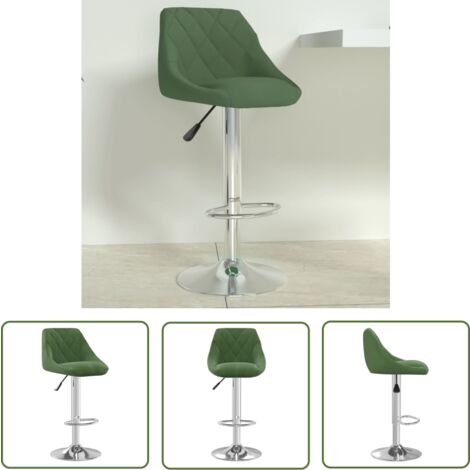 The Living Store Tabouret de bar Vert foncé Velours - Tabouret De Bar - Tabouret De Comptoir - Chaise De Bar - Chaise De Comptoir - Fauteuil De Bar