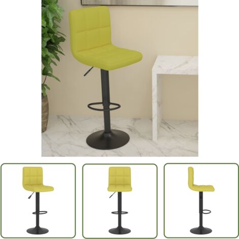The Living Store Tabouret de bar Vert Tissu - Tabouret De Bar - Tabouret De Comptoir - Chaise De Bar - Chaise De Comptoir - Meuble De Salle À Manger