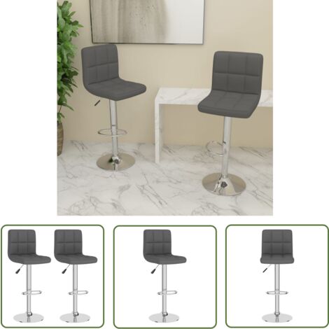 The Living Store Tabourets de bar lot de 2 gris foncé tissu - Tabouret De Bar - Chaise De Comptoir - Tabourets De Bar - Meubles De Cuisine - Mobilier Moderne