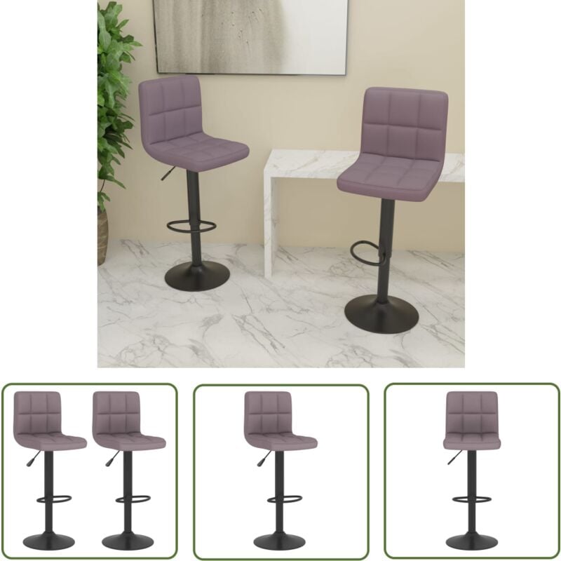 The Living Store - Tabourets de bar lot de 2 taupe tissu - Tabouret De Bar - Chaise De Comptoir - Tabourets De Cuisine - Meubles De Salle à Manger