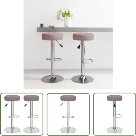 The Living Store Tabourets de bar lot de 2 taupe tissu - Tabouret De Bar - Chaise De Comptoir - Tabourets De Cuisine - Meubles De Salle À Manger - Décoration Intérieure