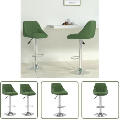 The Living Store Tabourets de bar lot de 2 vert foncé velours - Tabouret De Bar - Chaise De Comptoir - Tabourets De Bar - Meubles De Cuisine - Mobilier Design