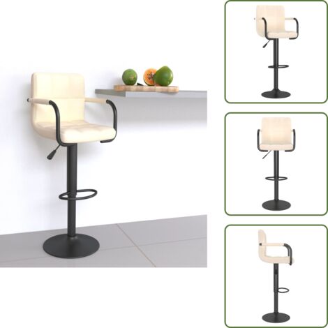 The Living Store Taburete de cocina de tela color crema - Asiento de cocina