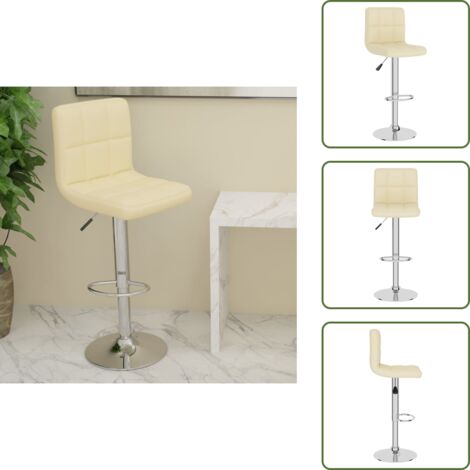 The Living Store Taburete de cocina de tela color crema - Asiento de cocina